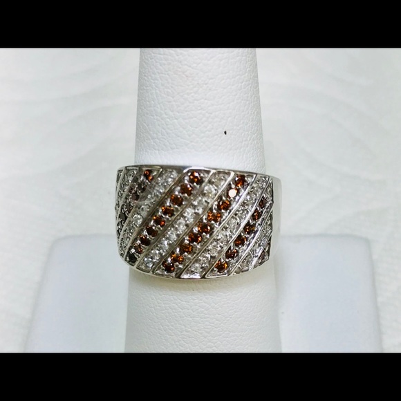 14K White Gold Diamond White and Fancy Color Ring - Picture 4 of 5